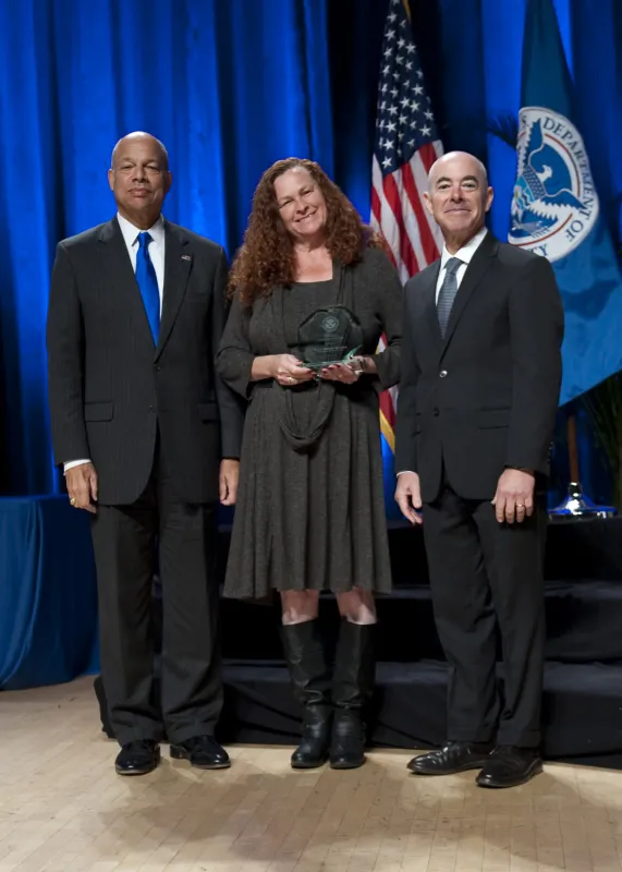 Secretary of Homeland Security Jeh Johnson and Deputy Secretary of Homeland Security Alejandro Mayorkas presented the Secretary's Unit Award to Lorra Michelle Breeland, Federal Emergency Management Agency, during the Secretary's Award Ceremony held Oct. 26, 2016.