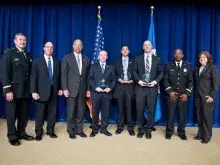 USSS Officers receiving award from Secretary Johnson